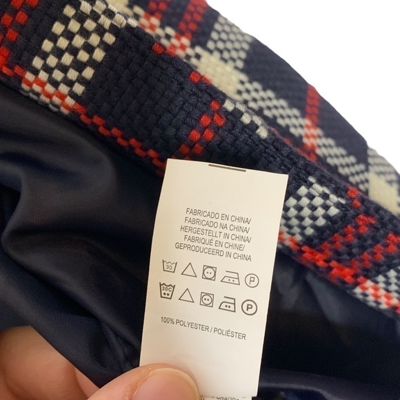 ATMOSPHERE Red Blue White Plaid Long Sleeve Open Tweed Style Blazer Size 8 - Picture 10 of 10